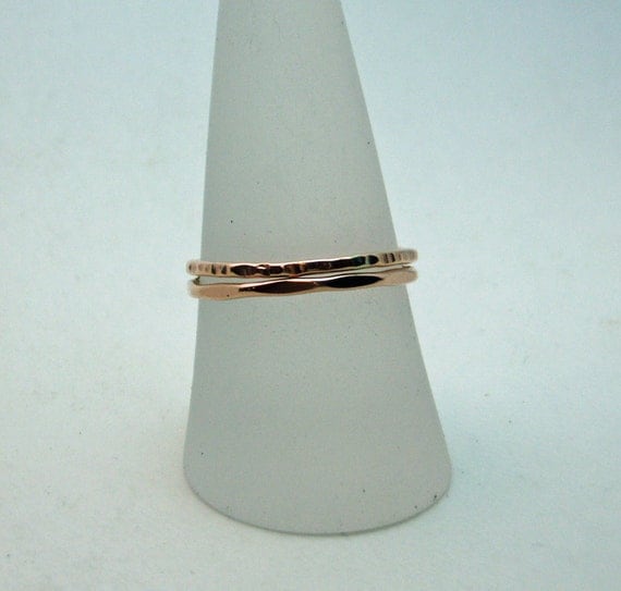 Rose Gold Ring Thin Ring Delicate Hammered Goldfilled