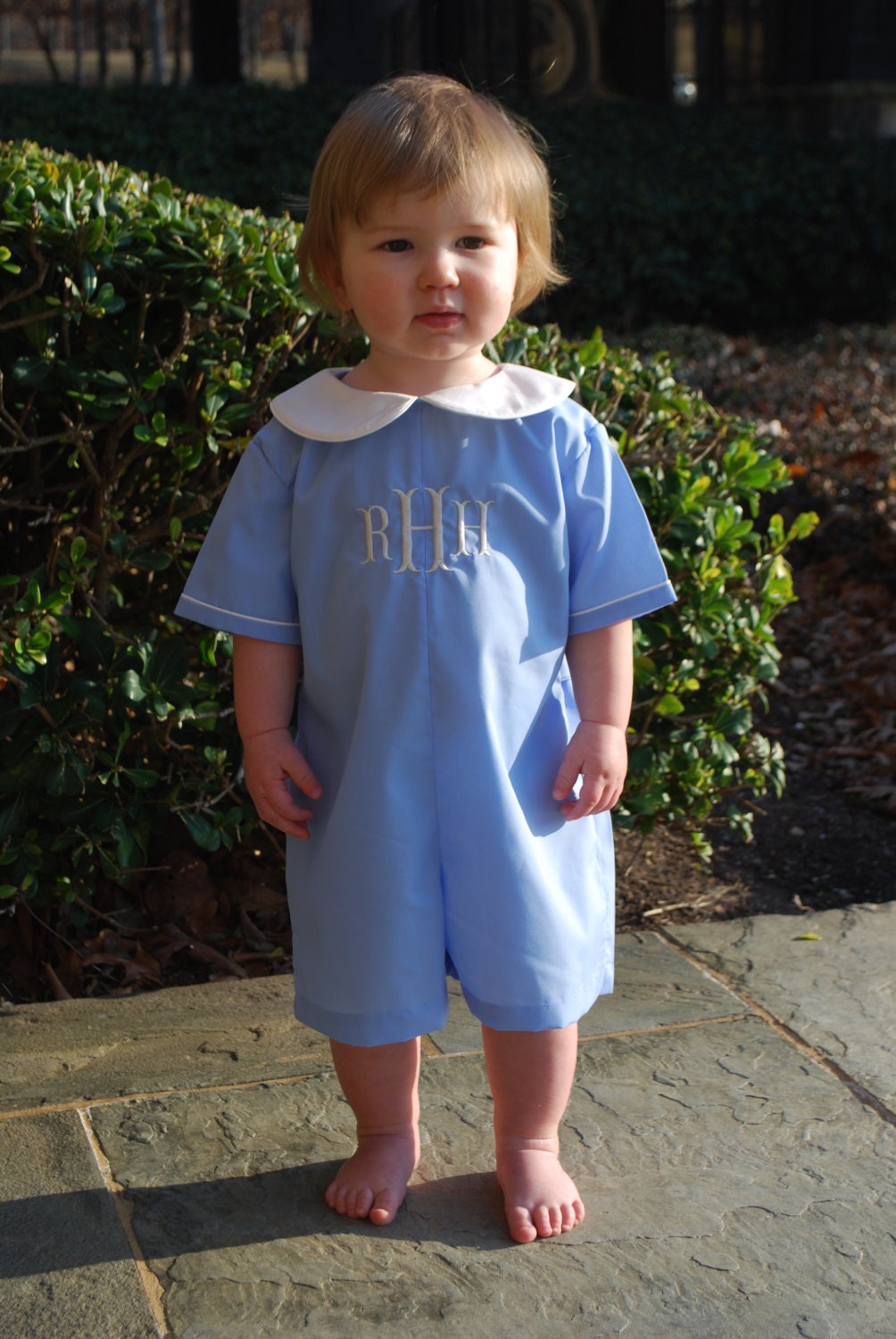 Monogram Romper for baby boy Easter