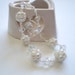 White Wedding Necklace, Beaded ball and Pearl Necklace