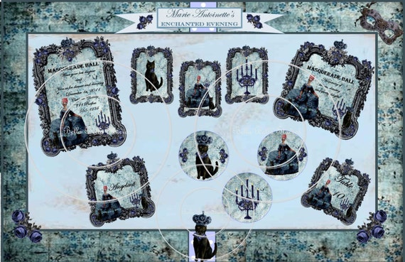 MARIE ANTOINETTE Enchanted Evening - Customized PRINTABLE Halloween Party - Masquerade Ball - Birthday - Bella Bella Studios Il_570xn