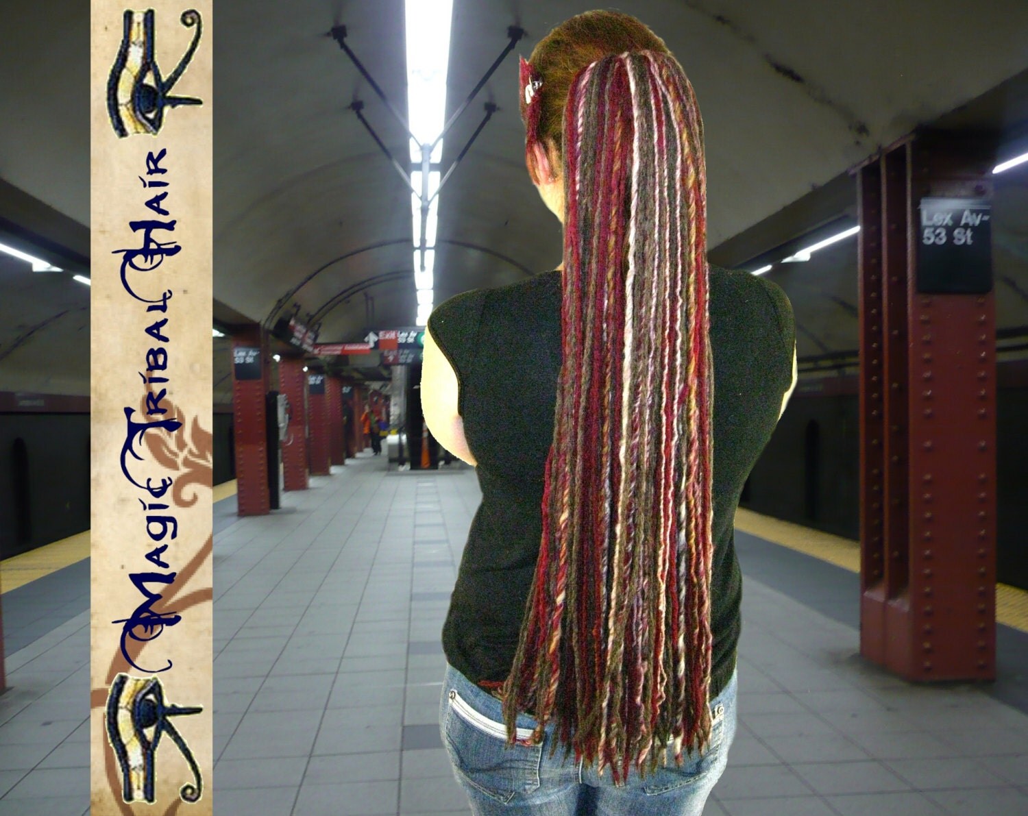 DREADLOCKS wine red brown Steampunk yarn DREAD by MagicTribalHair