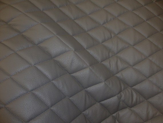 Grey Quilted Vinyl fabric with 3/8 Foam Backing by fabulessfabrics