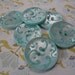 Buttons Teal Arabesque Two Holes 4 pcs