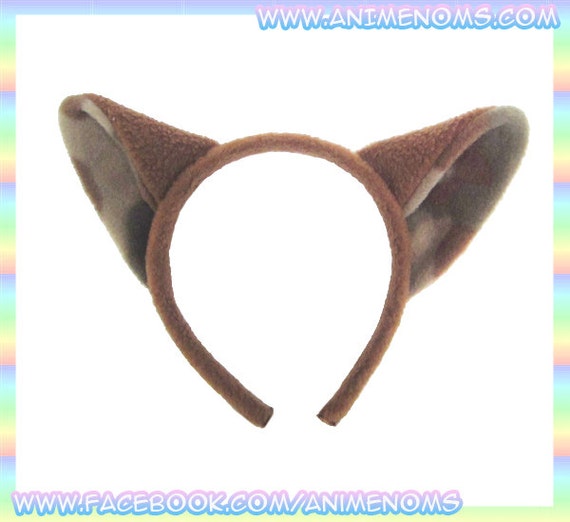 Camo Brown Kitty Cat Ears Headband 1/2 Flexible Band by AnimeNoms