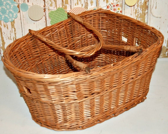 vintage wicker bike basket