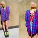 Purple PLAID Boxy CLUELESS Oversized Menswear Blazer Jacket
