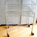 Vintage Industrial Cart on Wheels with Basket