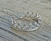 Crown Ring for princess sterling silver custom size Band  Metal  Metalwork - C
