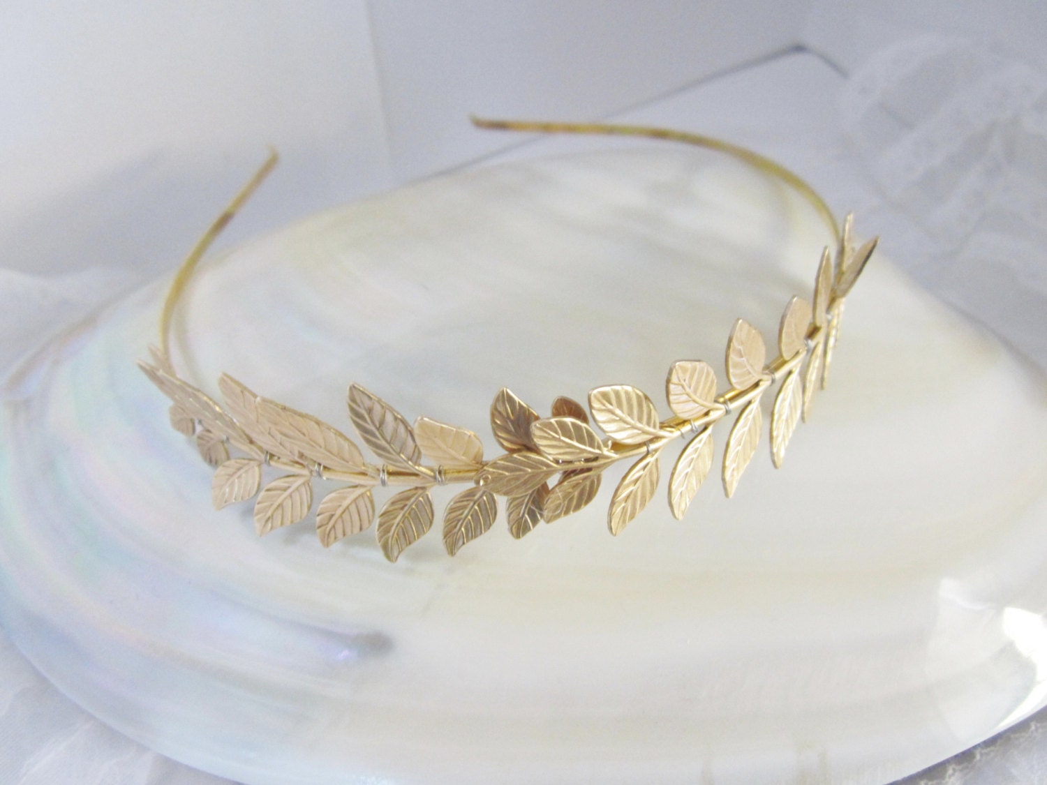 Gorgeous gold leaf gold plated headband