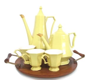 Mid Century Tea Set Teapot Coffee Pot Set Serving