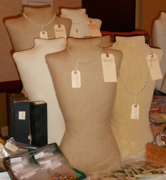 Items Similar To Mannequin Jewelry Display Burlap Dressform Torso   Il 570xN.460656265 D3i9 