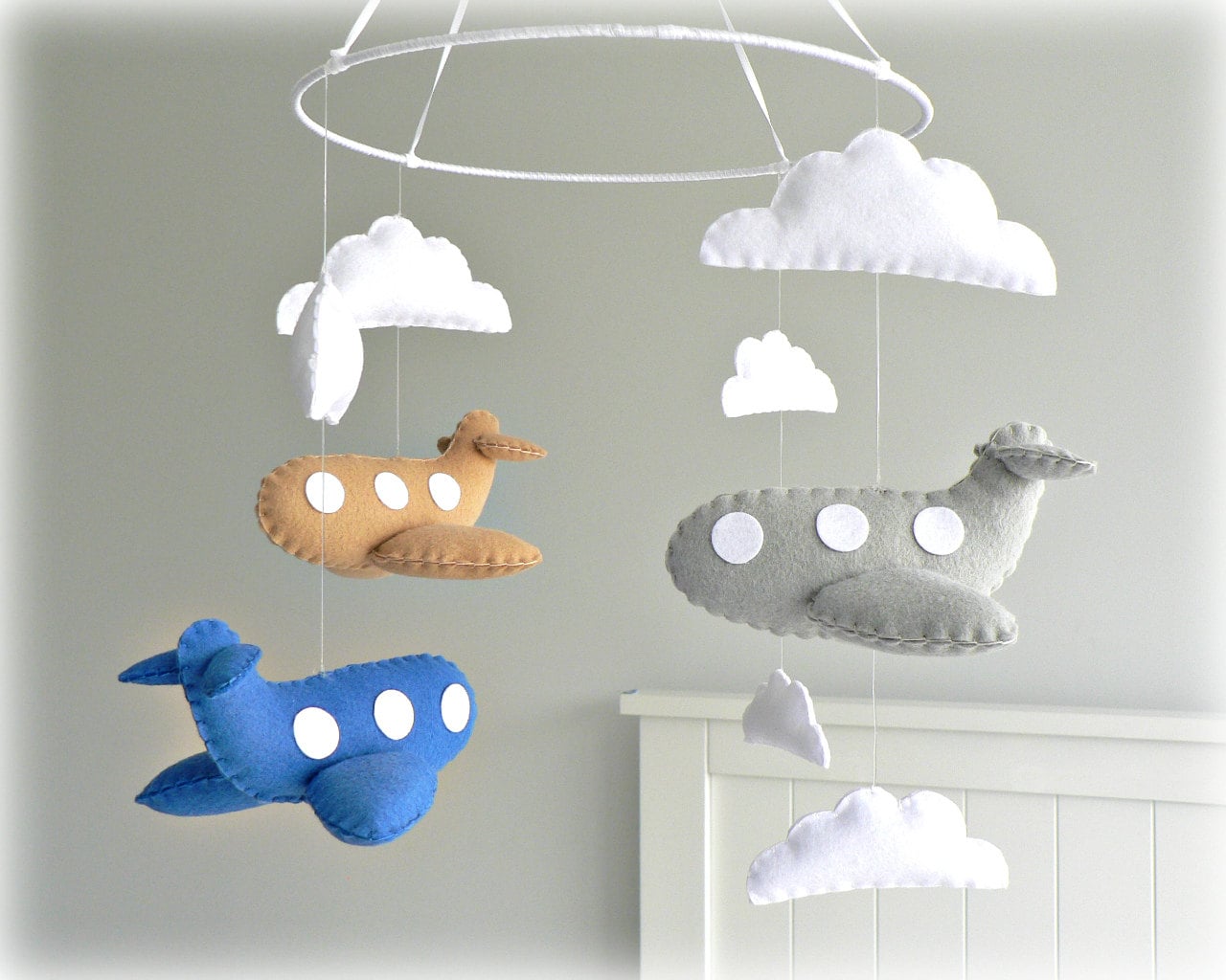 Airplane mobile baby mobile You pick your by LullabyMobiles