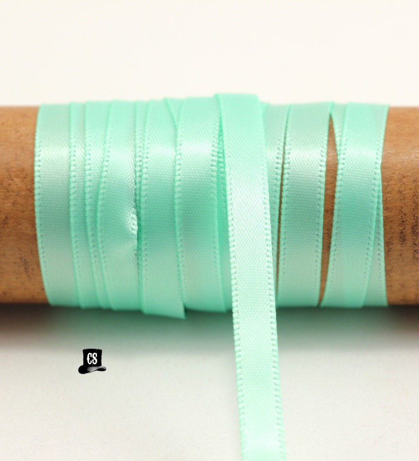 100 yards Mint Green Satin Ribbon 1/4 inch Invitation