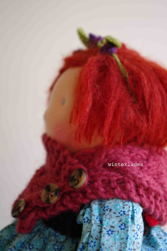 pdf pattern: cable scarf "petronille" for 15-17" waldorf doll