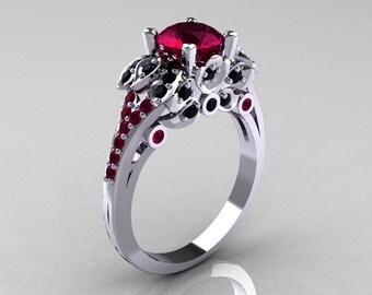 classic 14k white gold 10 ct red garnet black diamond blazer wedding ring r203 14kwgbdrg - Red Wedding Rings classic 14k white gold 10 ct red garnet black diamond blazer wedding ring r203 14kwgbdrg - Red Wedding Rings