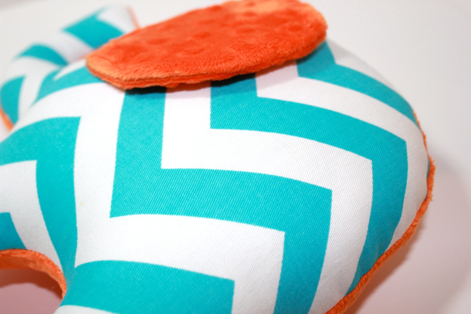 Turquoise blue orange nursery baby decor modern chevron