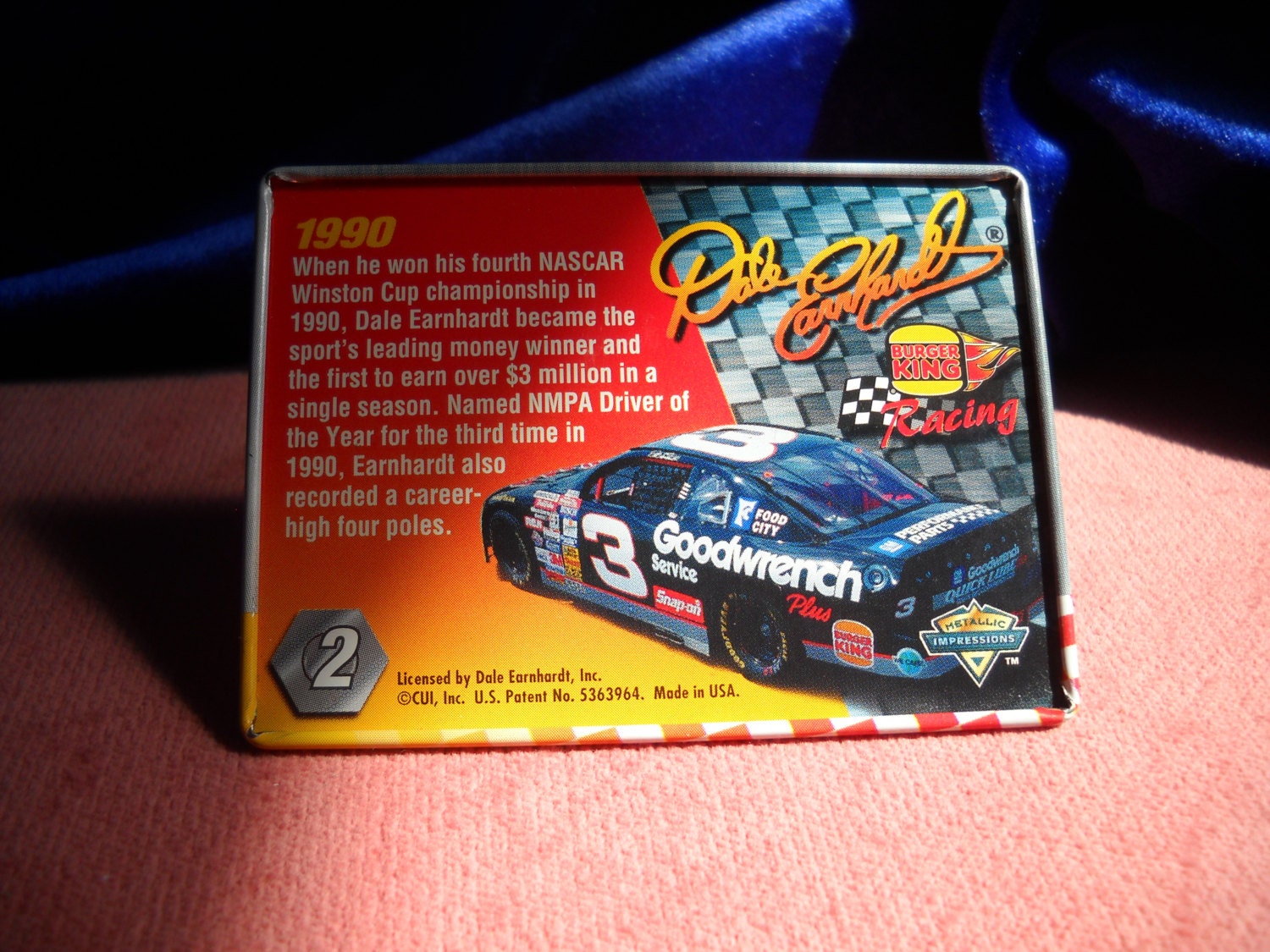 Earnhardt Trading Card 1990 Metal Goodwrench Car 3 Nascar