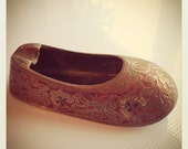 Vintage Brass Ashtray India shoe slipper