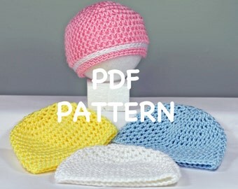 Crochet Baby Hat Pattern - 30 Minute Newborn Baby Hat Pattern - Quick and Easy Newborn Hat Pattern