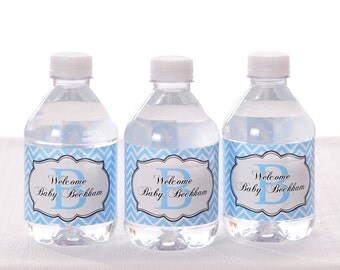 25 Personalized Water Bottle Labels, Baby Shower, Birthday, etc - Waterproof and self stick