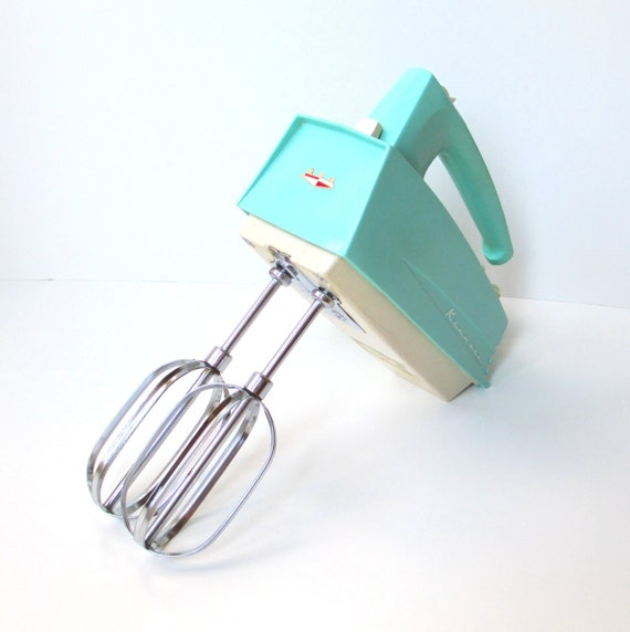 Vintage Hand Mixer Retro Turquoise Kitchen Kenmore Electric
