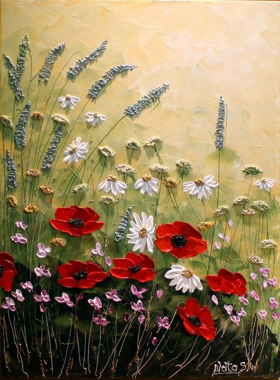 Original Modern Flower Painting.Palette