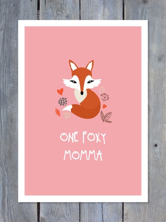 MOTHERS Day Printable Card - One Foxy Momma - Print Your Own Il_570xn