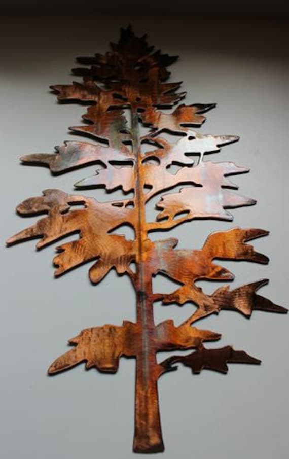 Majestic Pine Tree Metal Wall Art Decor by HEAVENSGATEMETALWORK