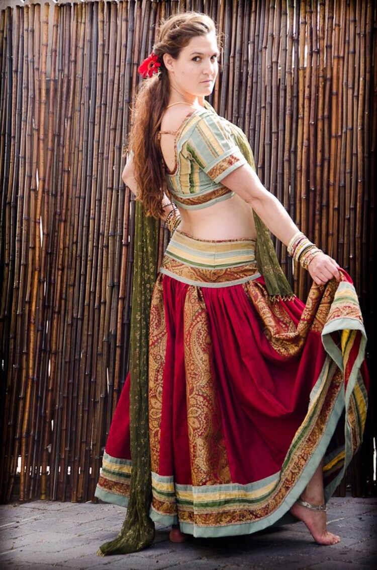 Indian Ethnic Dancing Skirt Regal Red by GopiSkirts on Etsy