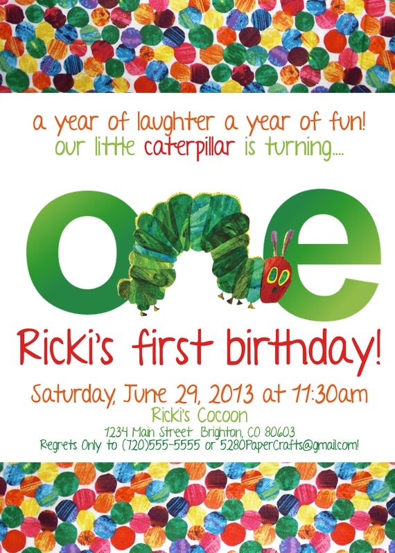 Etsy Very Hungry Caterpillar Invitations 10