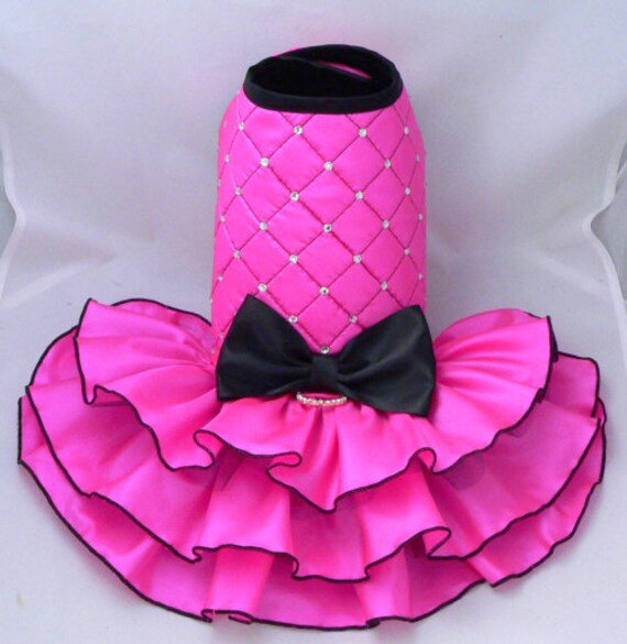 Items similar to Small dog harness dress.Pink. Tutu skirt. Dog dress