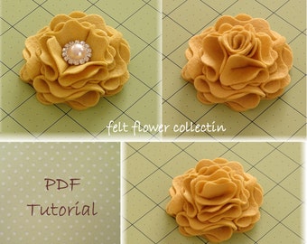 Felt Flower Tutorial Wool Felt Rose by feltflowercollection