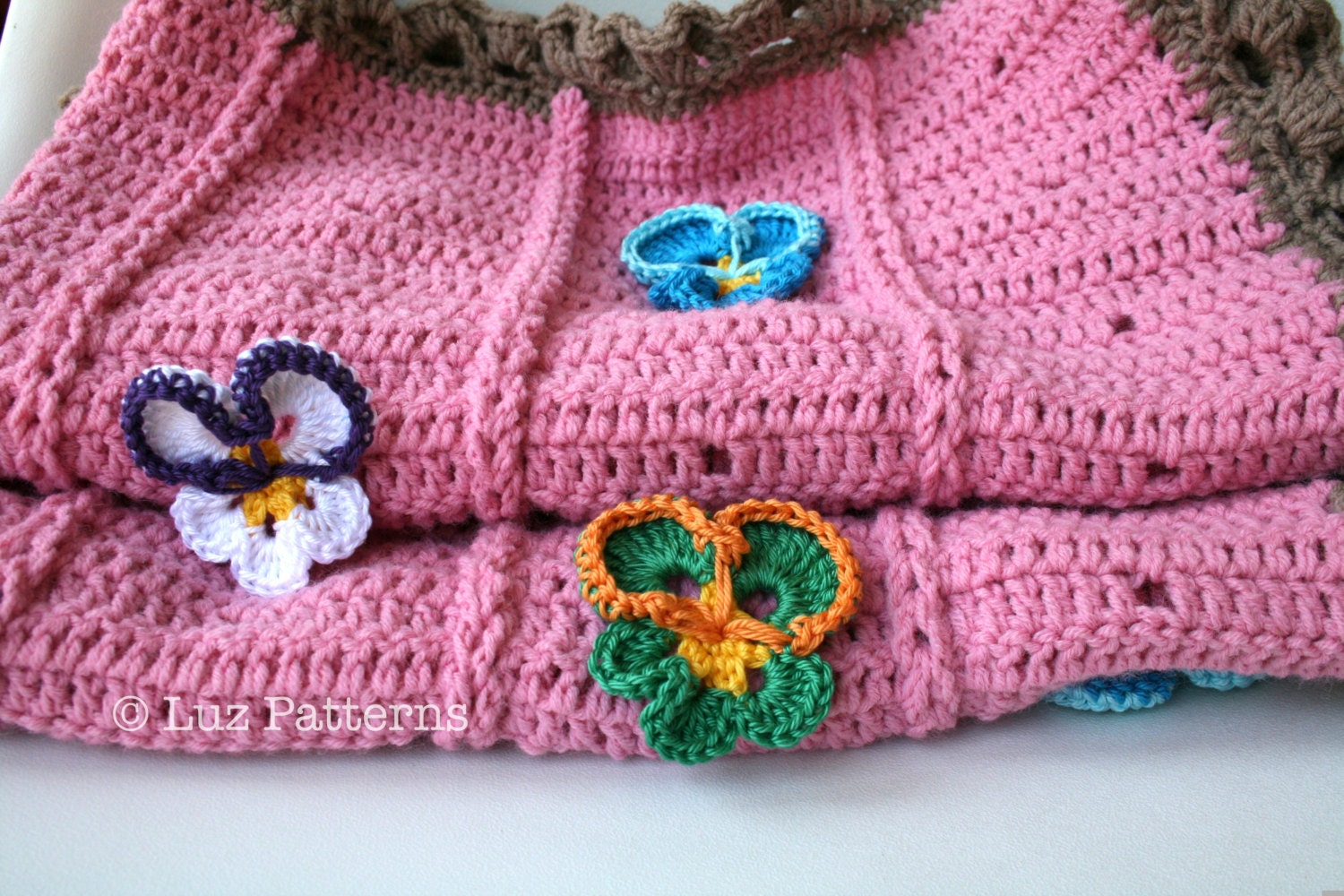 CROCHET PATTERN Baby blanket crochet pattern pansy flower baby