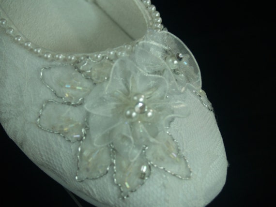 Wedding Flats White/Silver Vegan Shoes hand stitched by NewBrideCo
