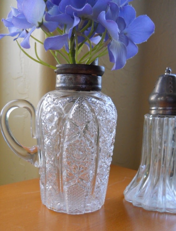 Antique Syrup Pitcher Pressed Glass By Cyndalees On Etsy