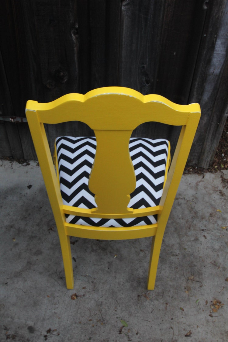 Queen Anne Style Yellow Chair by othersisterdesign on Etsy