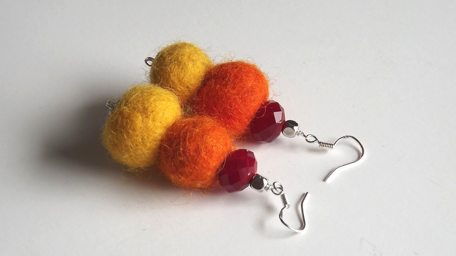 Felted Felt Earrings Jewelry Felted Wool Felt Bead Earrings