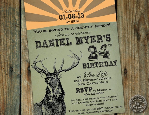 Deer Hunting Birthday Party Invitations 5