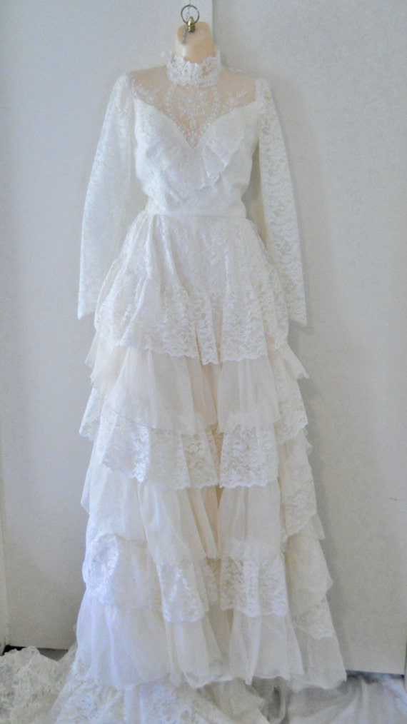 Vintage Victorian Wedding Gown Edwardian Wedding Dress Train