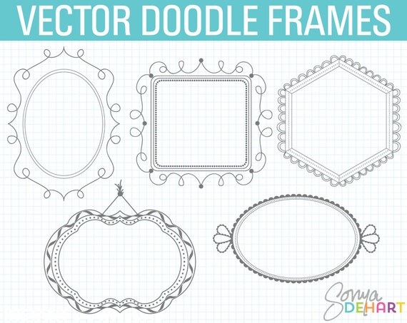 80% OFF Sale Doodle Frame Clipart, Digital Frames, Doodle Clipart, Hand Drawn Clipart, Frames Clipart, Doodle Frame, Doodle Clip Art Il_570xn