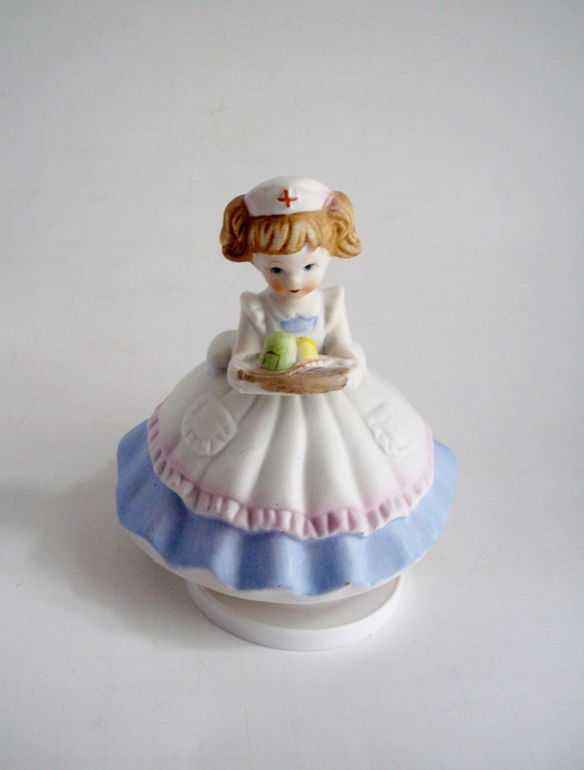 Vintage Nurse Music Figurine Rotating Music Box by NanNasThings