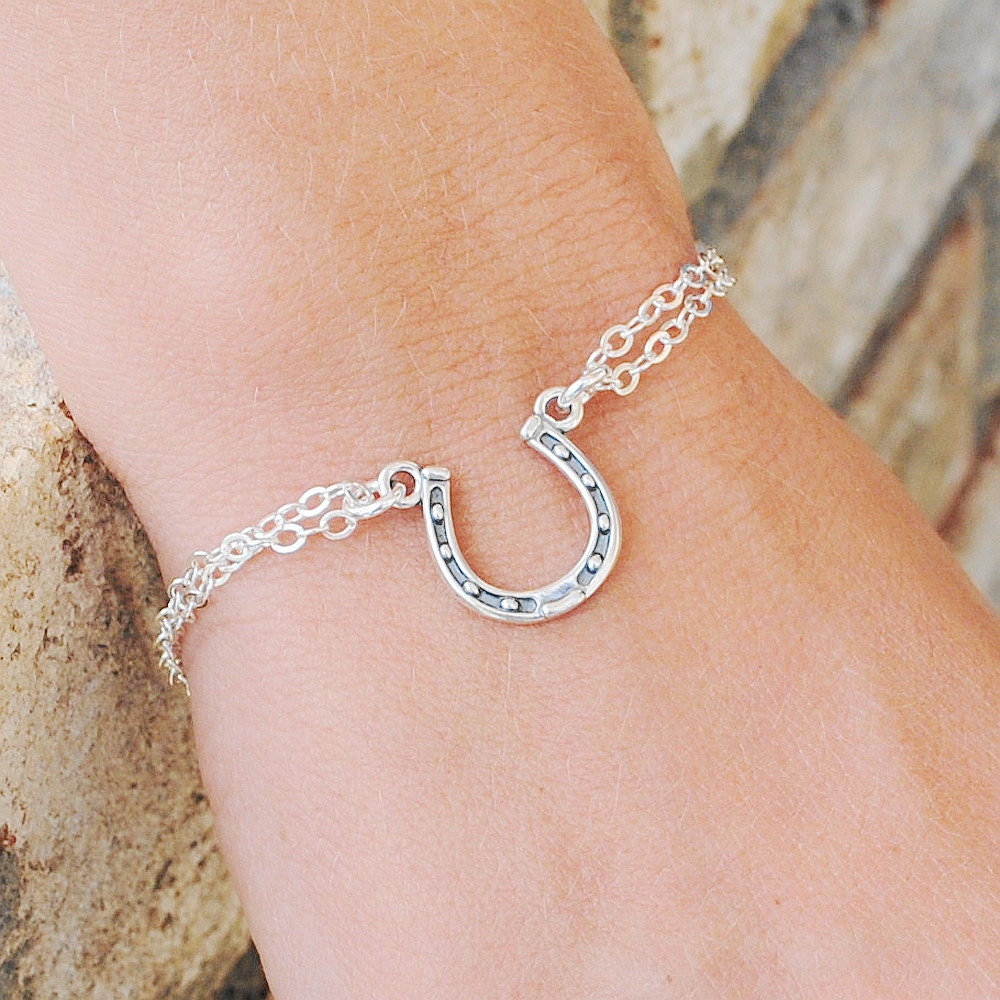 Silver Horseshoe Bracelet Western Wedding Sterling Silver