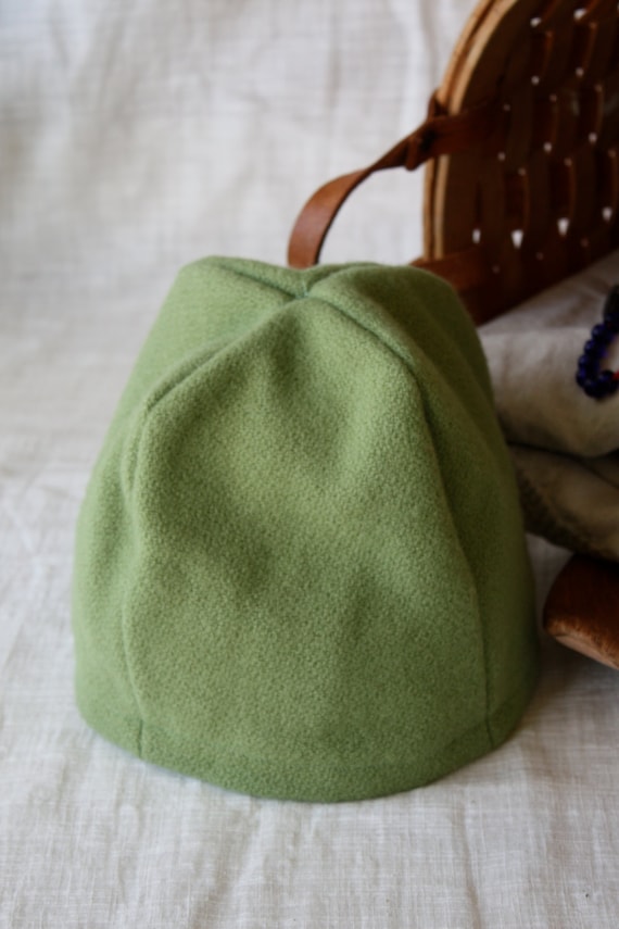 Sage Green Tall Wool Medieval Sugar Loaf Hat by historicaltidbits