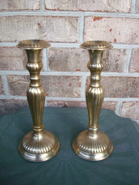 Solid Brass Taper Candlesticks Made in India by TipJarsAreUs