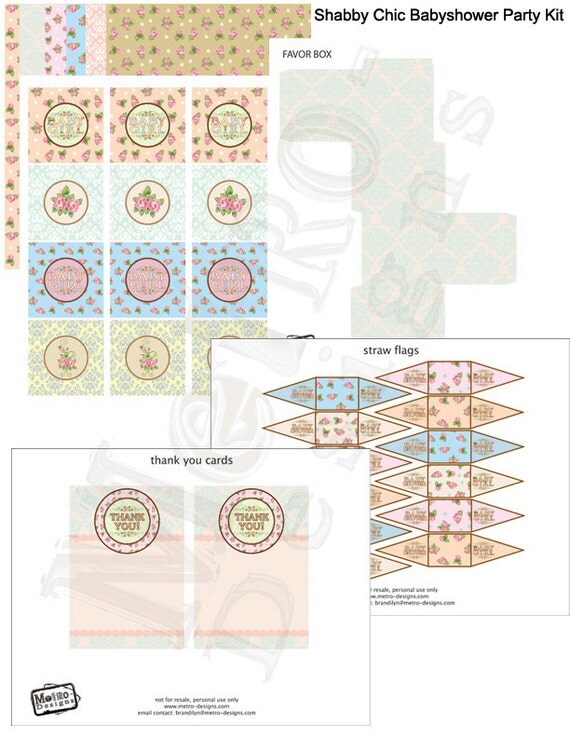 Shabby Chic Baby Shower - Party Kit Il_570xn