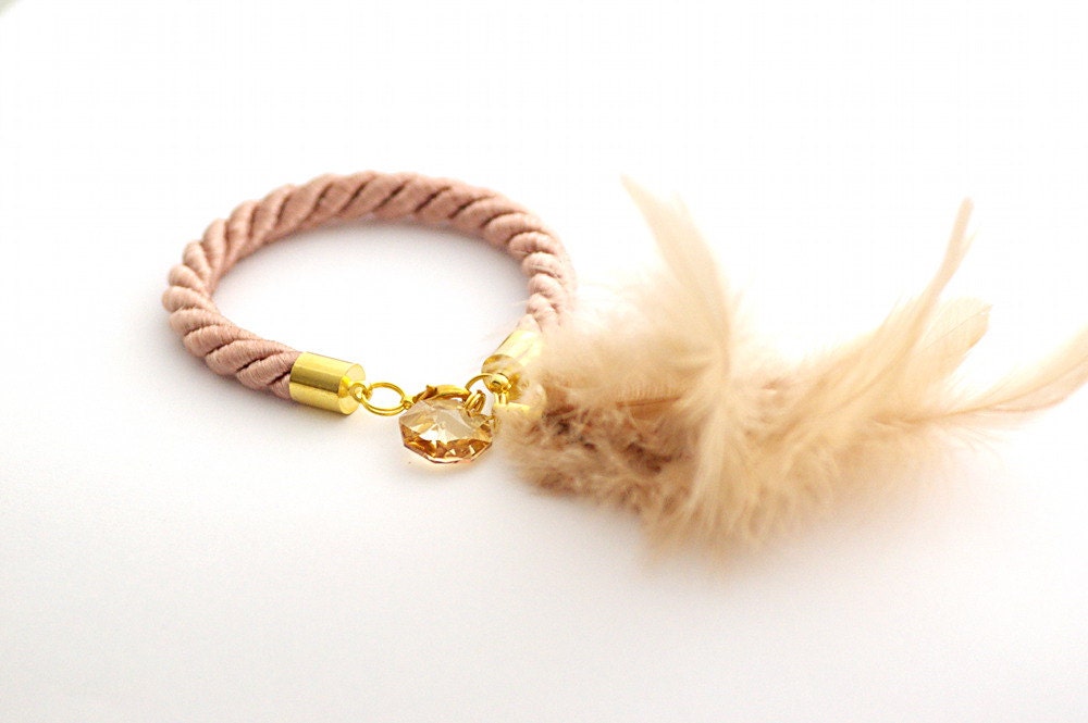 Feather Bracelet Feather Rope Bracelet Feather Rope by cardioceras