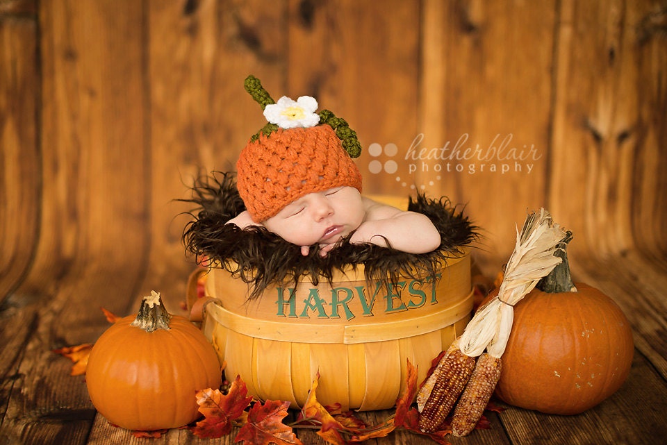 Newborn boy pumpkin hat baby boy pumpkin photo prop infant boy
