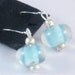 Earrings in Light Blue and Silver