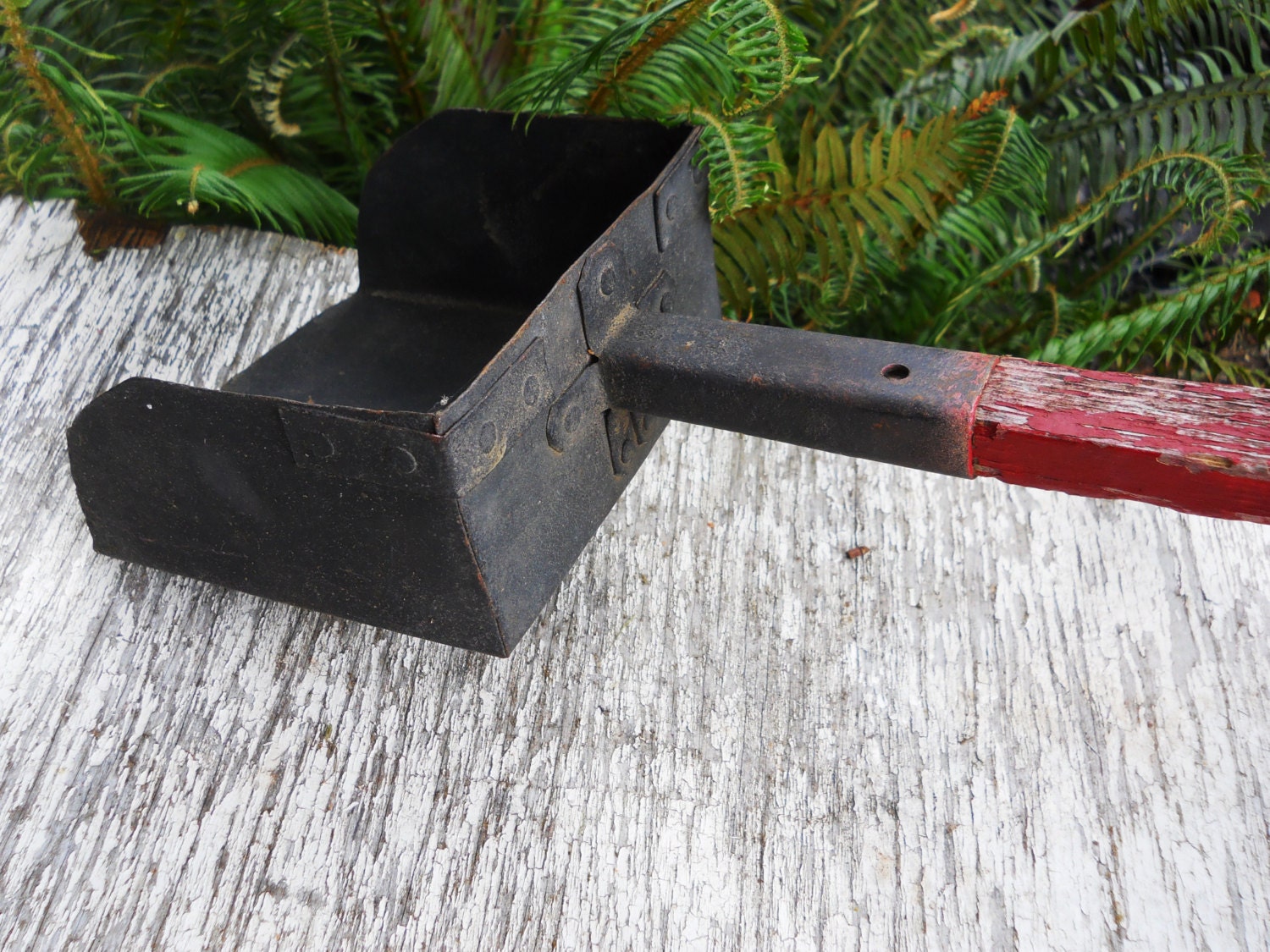 Primitive Antique Iron Grain or Coal Scoop Industrial