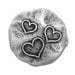6 Three Hearts 11/16 inch ( 18 mm ) Metal Buttons Silver Color